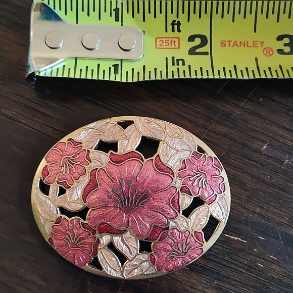 Vintage Fish & Crown Cloisonne Brooch - Picture 6 of 6